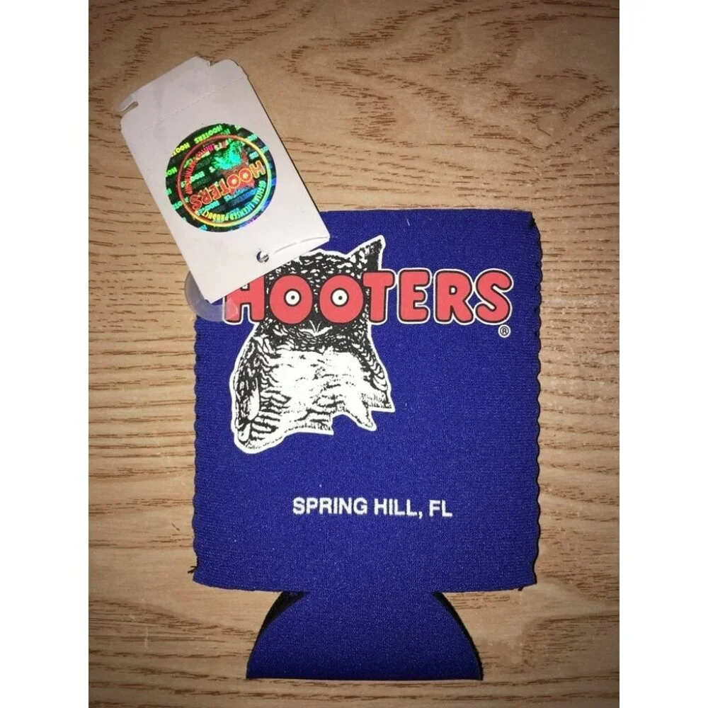 Bundle of 2 New Hooters Vintage Can Koozies from Florida Blue and red